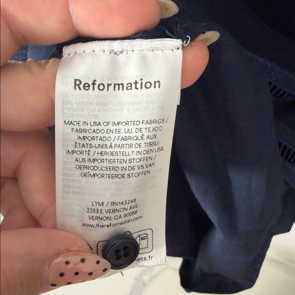 NWT Reformation Adalyn Sleeveless Navy Linen Shift Dress Size M - Picture 9 of 13